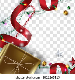 The element Christmas social media promote,promotion post templates,post square frame for social media