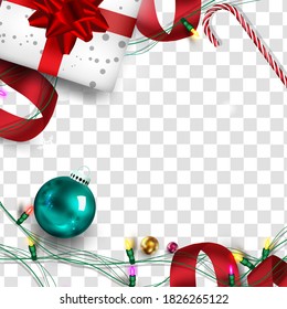 The element Christmas social media promote,promotion post templates,post square frame for social media