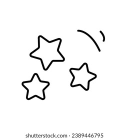 Element of circus set in black line style. This mesmerizing illustration adorned with a circus attribute - stars that shine brightly against the backdrop. Vector illustration.