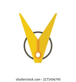 Icono de pin de ropa de elemento. Ilustración plana del icono vectorial del vástago de la ropa de elemento aislado en fondo blanco