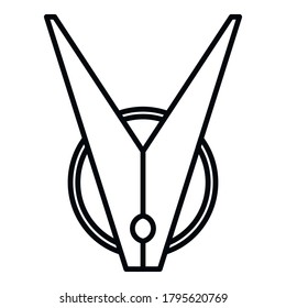 Element clothes pin icon. Outline element clothes pin vector icon for web design isolated on white background