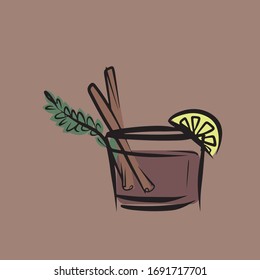 An element from the collection of cocktails. Fabric, banner, poster or logo. EPS 10. Sticker
