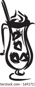 An element from the collection of cocktails. Fabric, banner, poster or logo. EPS 10 sticker. Isolated outline. Coloring book set
