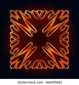 element color embossed brown decor in the form of a continuous of wavy lines on a dark background in the form of a monogram