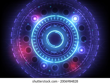 Element of computer data. Abstract hologram hi-tech background. Digital infographic. Virtual reality technology electric innovation. Head-up display interface. Futuristic Sci-Fi glowing HUD circuit