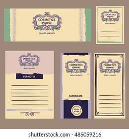 Element of corporate identity, poster, banner, logo for ecology concept natural cosmetic shop. Cosmetic organic vector logo. Illustration for beauty health market.