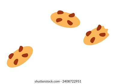 Element of cozy winter set in colorful design. Against a clean white background, the meticulously detailed illustration showcases the golden-brown cookies. Vector illustration.