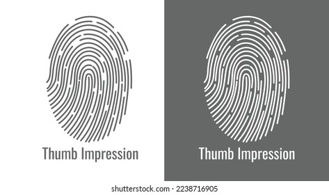 An element for creating logo design, Vector drawing of thumb impression, A pattern graphic design