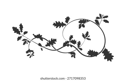 An element for creating an ornament: oak weaving, a refined plant. vector stock image