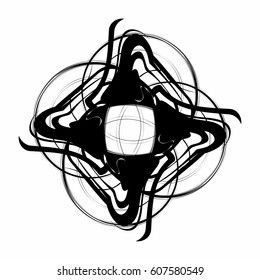 Element for creating patterns. Abstract black template for logo. Diamond-shaped grunge symbol.