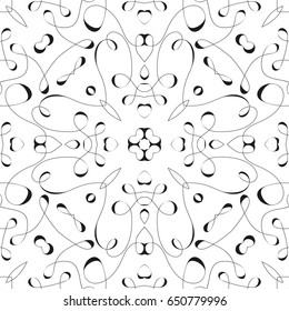 Element for creating a seamless pattern from curved calligraphy lines. Vector background