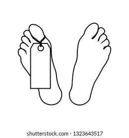 Element of crime and punishment icon for mobile concept and web apps. Thin line feet of corpse icon can be used for web and mobile