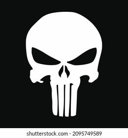 Element of crime and punishment style illustration skull punisher bone danger icon logo vector template