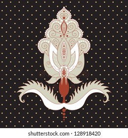Element damask vintage floral pattern on a simple cotton background. Easy to change colors.