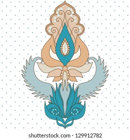 Element damask vintage floral pattern on a simple cotton background. Easy to change colors.