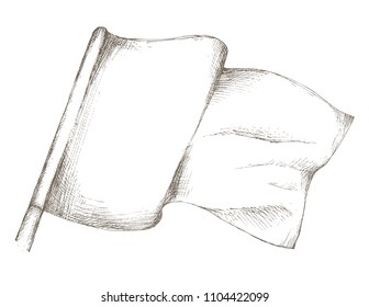 An element of decoration for Patriotic holidays. Isolated object on white background. Hand drawing in sketch style.