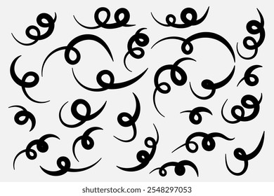 Línea a mano alzada de diseño de trazo de decoración de elementos.