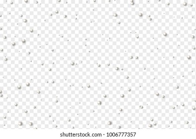 Element decoration white beads on transparent background.