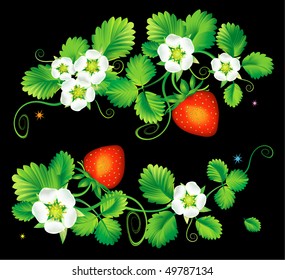 Element decorative for design, strawberry