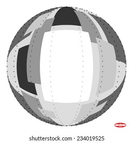 element for design abstract black white ball with fragments isolated on white background vector