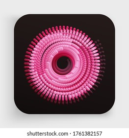 Element for design. Abstract circular pattern made of color particles. Cover design template. 3d vector  illustration for advertising, marketing or presentation. 