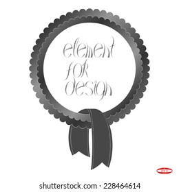 element for design black grey ribbed ring with black on white background vector