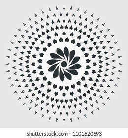 Element for design. Circle with dynamic radial rays. Vector illustration.