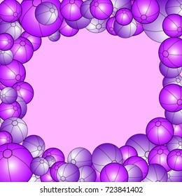 Element of design. Colored balls on a pink background
