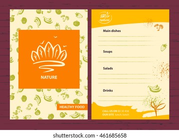 Element design of corporate identity, banner, poster, card with logo of trees and forests for safe ecology company. 