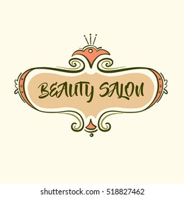 Element of design corporate identity, banner, business card, poster for beauty salon, company, boutique. Freehand drawn vector logo isolated on white background