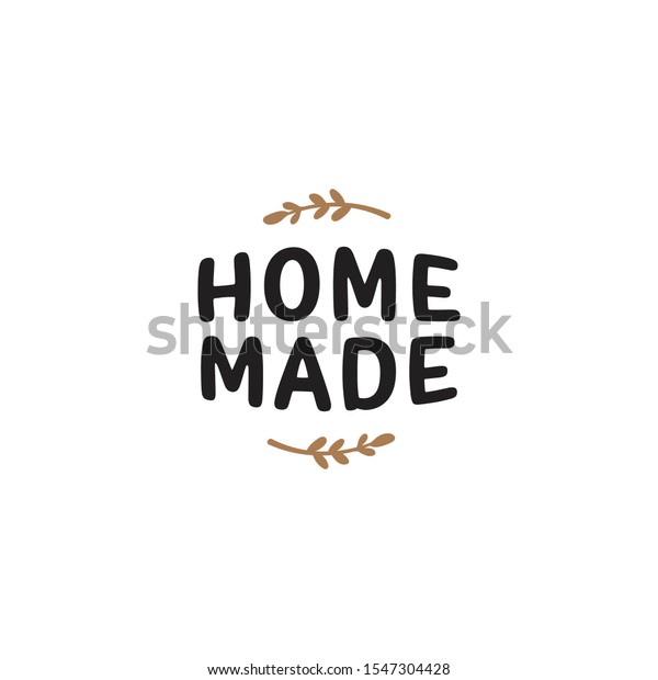 Element design for corporate identity, banner, business\
card, poster with hand drawn vector homemade sweets logo  Home made\
label.  Homemade Logotype. Desserts and sweet piece made home.\
simple logo. 