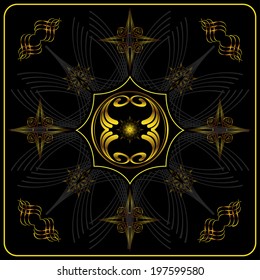 Element for design and decorate on black background