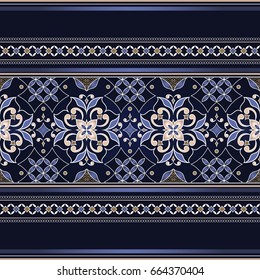  Element for design in Eastern style. Ornamental backdrop. Ornate floral decor for textile, wallpaper, web, background. Traditional floral decor. 