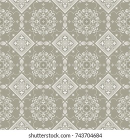  Element for design in Eastern style. Ornamental backdrop. Ornate floral decor for textile, wallpaper, web, background. Traditional floral decor. 