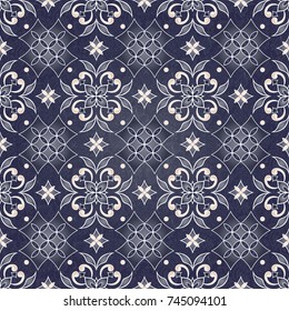 Element for design in Eastern style. Ornamental backdrop. Pattern fill. Ornate floral decor for wallpaper, textile, web, background. Traditional floral decor.