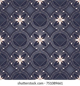 Element for design in Eastern style. Ornamental backdrop. Pattern fill. Ornate floral decor for wallpaper, textile, web, background. Traditional floral decor.
