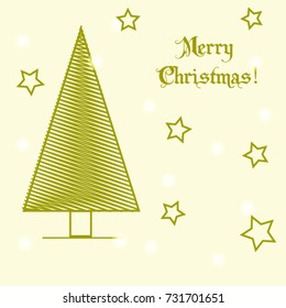 Element of design. Festive stylized Christmas tree. Background for a Christmas congratulation