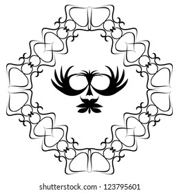 Element for design. Flowers in vintage frame. vector