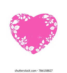  Element of design in the form of heart and buds of roses. Vector illustration.