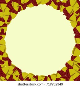 Element of design. Frame of acorns. Acorns on a yellow background