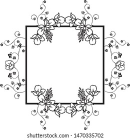 Element design for frame, with very beauty of leaf flower blooms. Vector