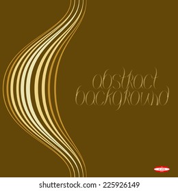 element for design golden line beige wave yellow band on pistachio background vector