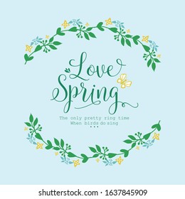 Element design of leaves and wreath frame, for love spring poster design. Vector