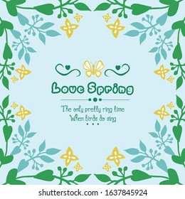 Element design of leaves and wreath frame, for love spring poster design. Vector
