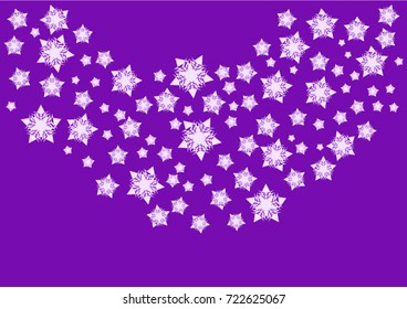 Element of design.  Lilacs stars on a purple background
