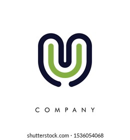 Element design logo icon Letter U white background