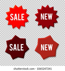 Element design red bubbles, isolated on white background. Vector illustration of Eps 10 for sale promo marketing, new product sticker, Discount ad offer price label, symbol for advertising campaign