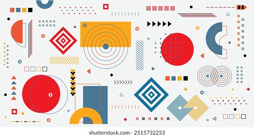 Diseño de elementos. Forma gráfica abstracta, movimiento Elementos geométricos modernos, patrón de Memphis, presentación corporativa, logotipo Elementos aislados planos mínimos, puntos y líneas