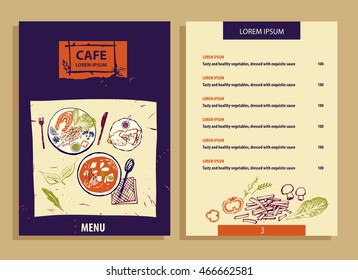 Element of design template corporate identity, banner, poster, flyer and logo for bistro, cafe and restaurant. Cafe with ecology organic food.   
