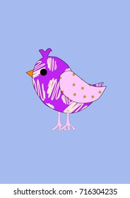  Element of design. Variegated bird on a blue background